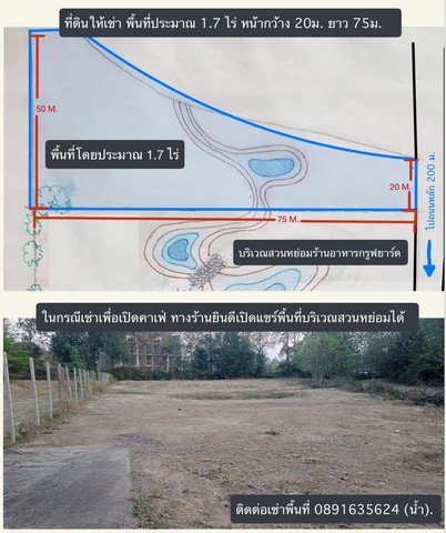 ให้เช่า ที่ดิน 1.7 ไร่ ซอยตรงข้ามประปาแม่ริม ต.แม่สา อ.แม่ริม จ.เชียงใหม่