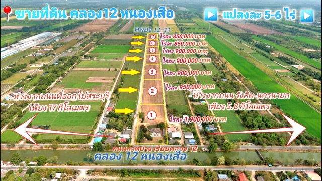 ขายที่ดิน คลอง 12 หนองเสือ 5 ไร่ ติดถนน 2 ด้าน เหมาะปลูกบ้านสวน ทำเกษตรพอเพียง ทำโกดัง